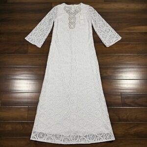 Lilly Pulitzer Size 0 Resort White Butterfly Medallion Burnett Lace Maxi Dress